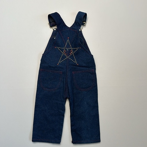 Little Bits Vintage Denim Western Overalls - Picture 3 of 9